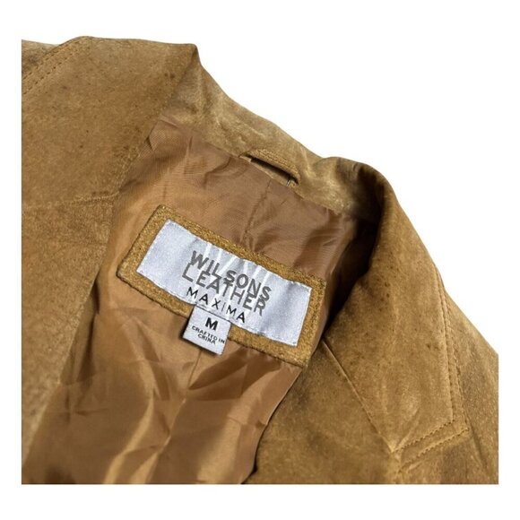 Vintage WILSONS LEATHER MAXIMA Brown Y2K Luxury Designer Jacket Womens Medium - Picture 3 of 4